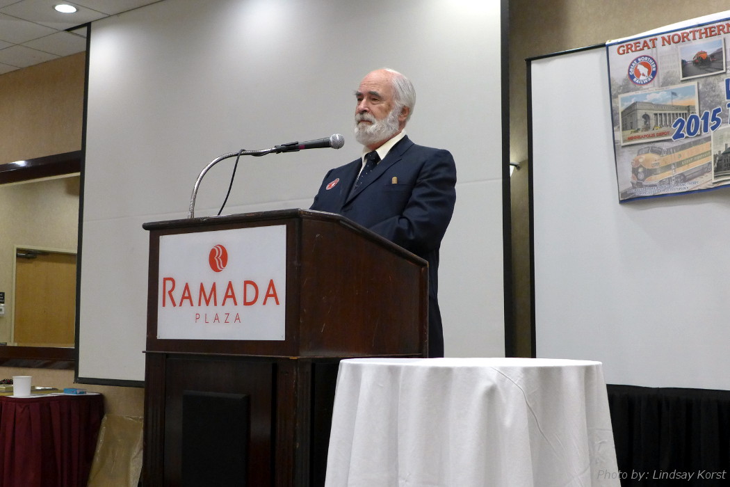 James J. Hill speaks to his employees